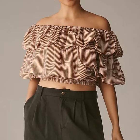 NWT Anthropologie Off Shoulder Bubble Top 3x - Picture 1 of 7